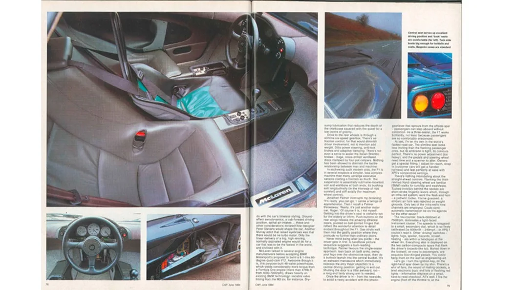 Third spread showing the BMW V12 engine bay.