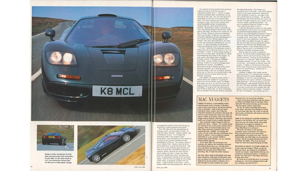 Fifth spread of Car Magazine's original F1 test.