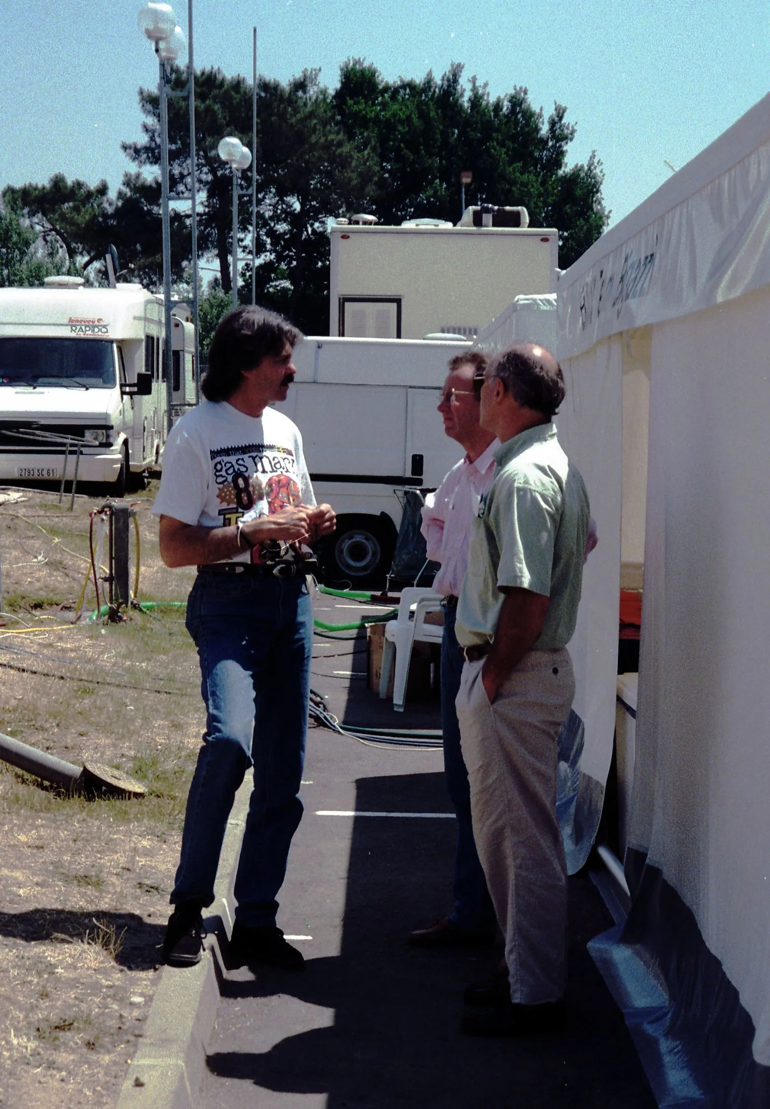 Gordon Murray, the F1's designer, in the paddock at Le Mans, one year after his F1 GTR won the 24 Hours overall.