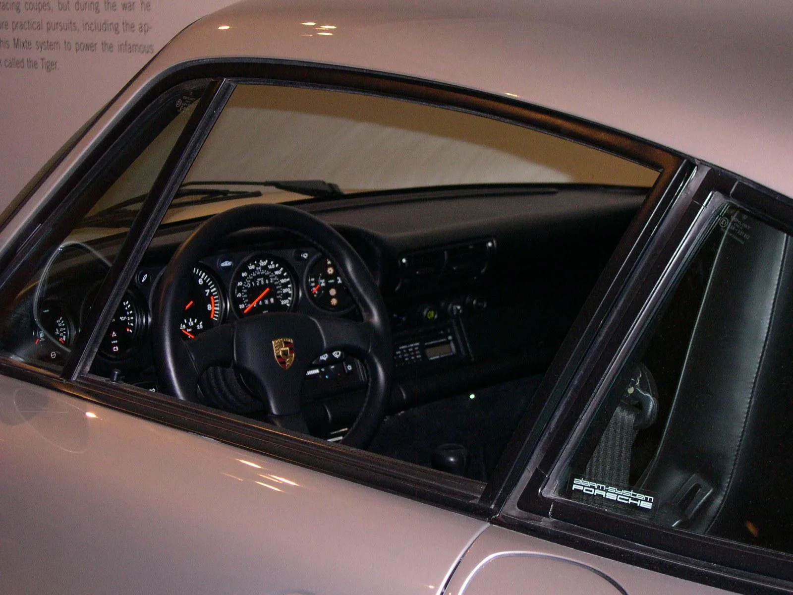 Interior of Ralph Lauren's 959, the cabin Csere tested, contrasting the car's everyday-Porsche ergonomics with its Group B supercar pedigree.